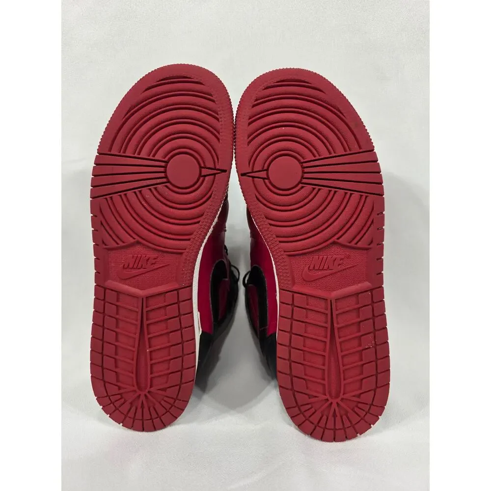 Nike Air Jordan 1 Mid Reverse Bred Big Kids Youth Size 7Y Red Black